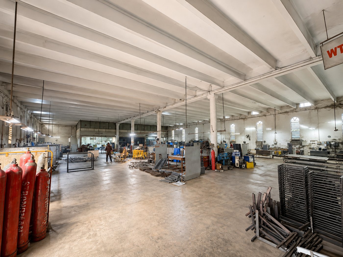 Welding shop on the factory floor
